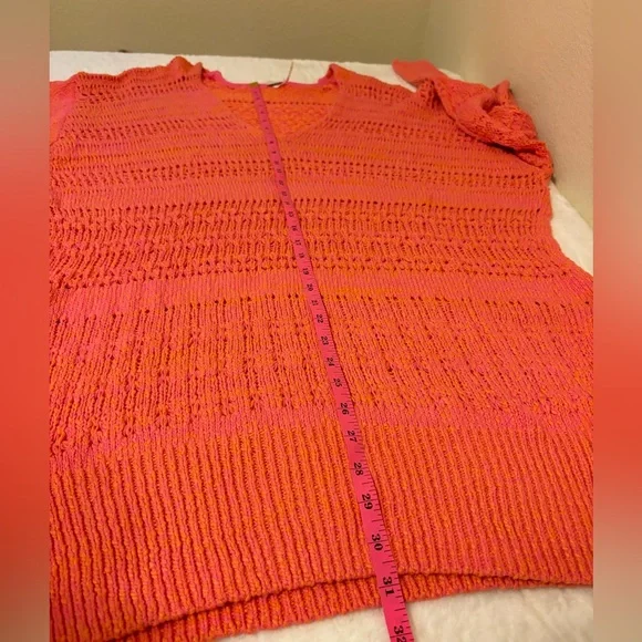 Free People Hot Tropics V-Neck Sweater Pink Large NWT - Picture 11 of 16